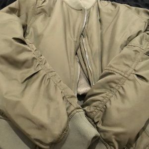 Topshop petite bomber jacket olive green size 6